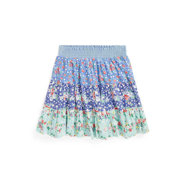 Floral Tiered Cotton Skirt