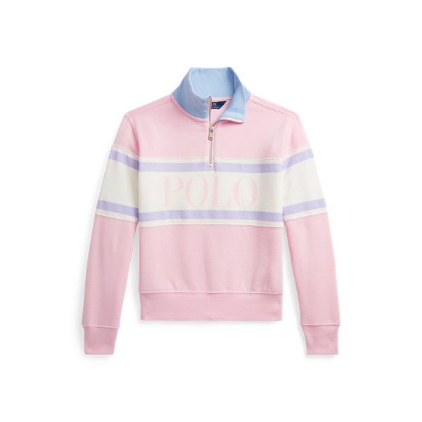 Pull demi-zippé à logo en coton éponge