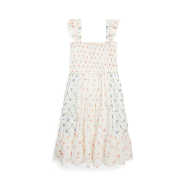 Floral Smocked Cotton Batiste Dress