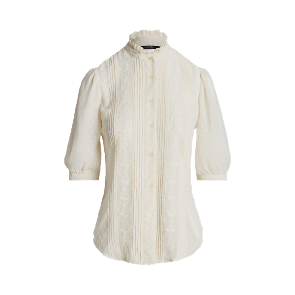 louren puffsleeve stand collar shirt-