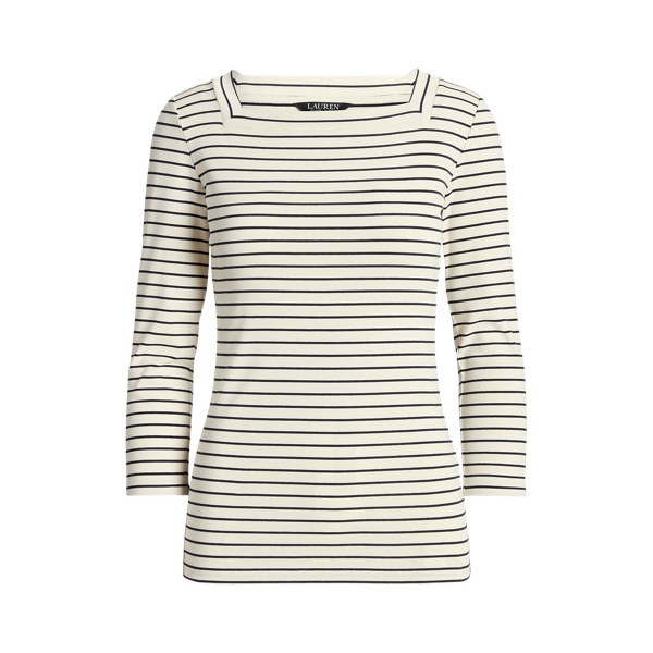 T-shirt rayé en coton stretch pour Women | Ralph Lauren® FR