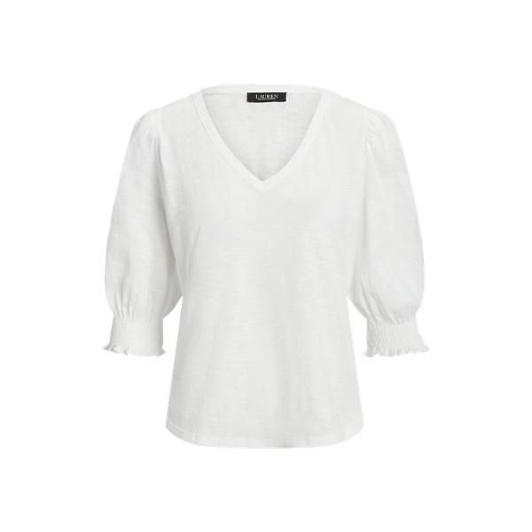 Cotton Slub Jersey Puff-Sleeve Tee