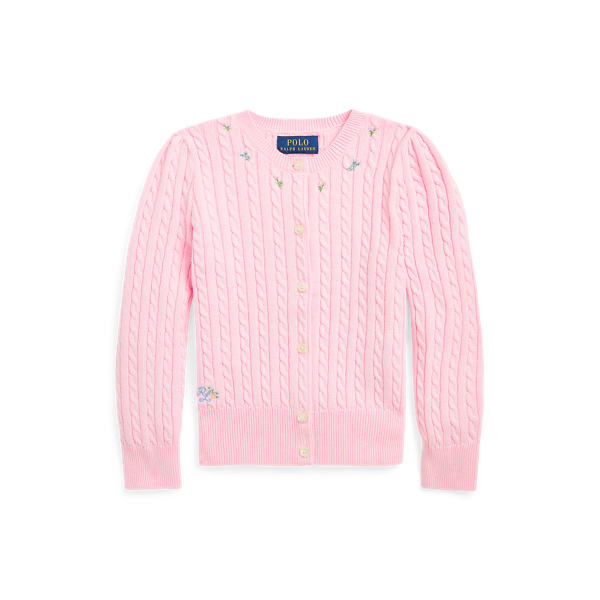 Casaco de malha trançada mini floral