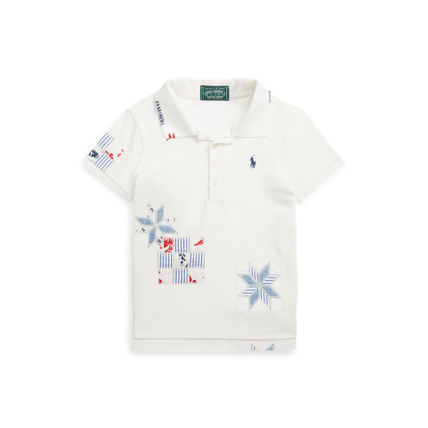 Camisa Polo em malha elástica Patchwork