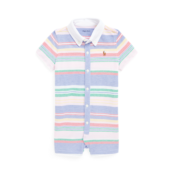 Striped Knit Oxford Shortall