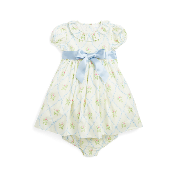 Robe fleurie en soie naturelle mélangée