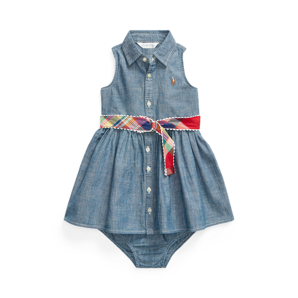 Belted Chambray Shirtdress &amp; Bloomer