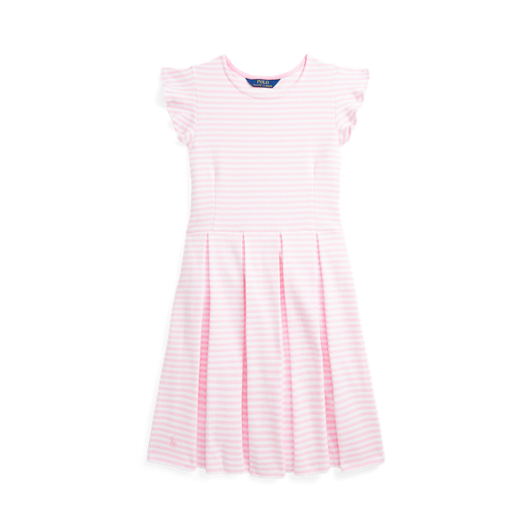 Vestido com canelado &#224;s riscas