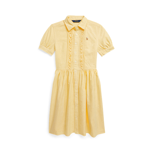 Robe-chemise Oxford volantée en coton