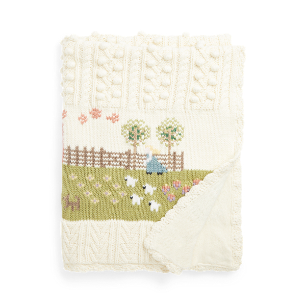 Couverture motif intarsia coton mélangé