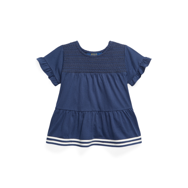Smocked Tiered Cotton Jersey Top