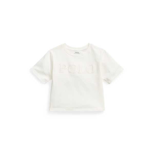 T-shirt larga em malha de algodão e logo