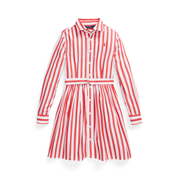 Belted Striped Cotton Shirtdress