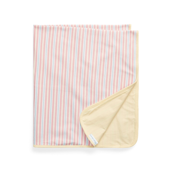 Couverture rayée en interlock de coton