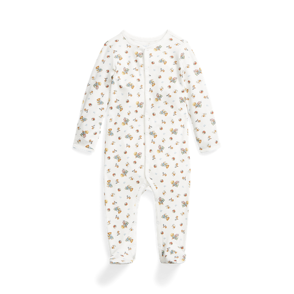 Macacão com pés em algodão Polo Bear
