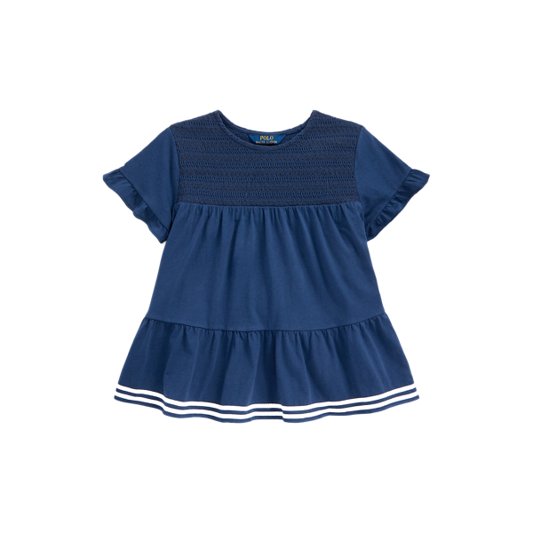 Top de algodão com franzido smock