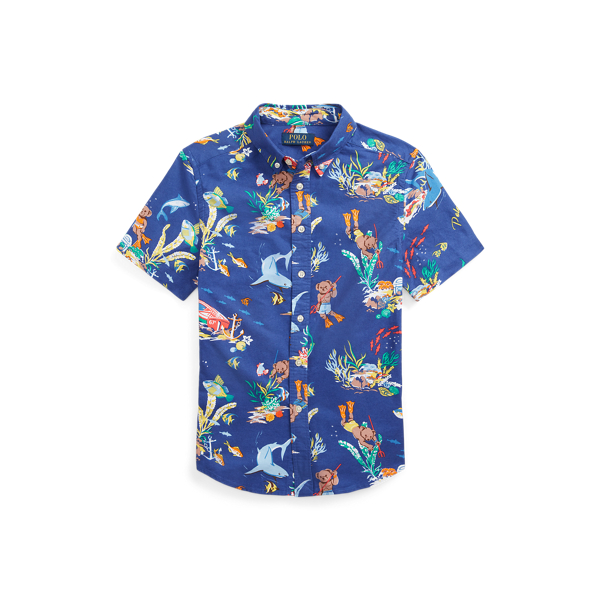 Camisa de manga curta algodão Polo Bear