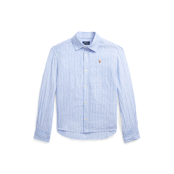 Camisa de linho às riscas