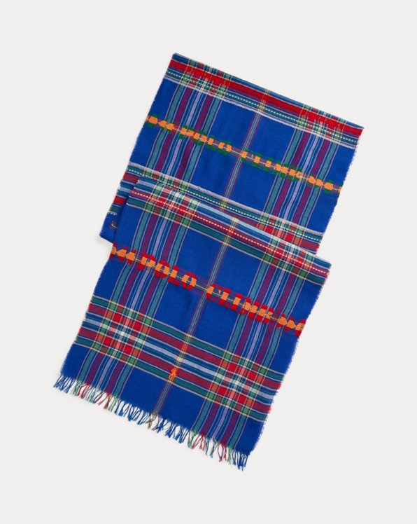 Écharpe écossaise en laine mélangée