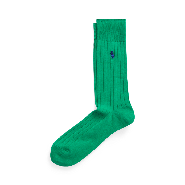Rib-knit Cotton-Blend Crew Socks