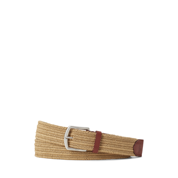 Ceinture tressée bordée de cuir