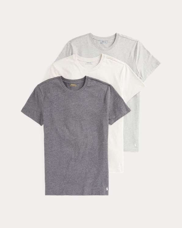 3-pack slim fit T-shirts met ronde hals