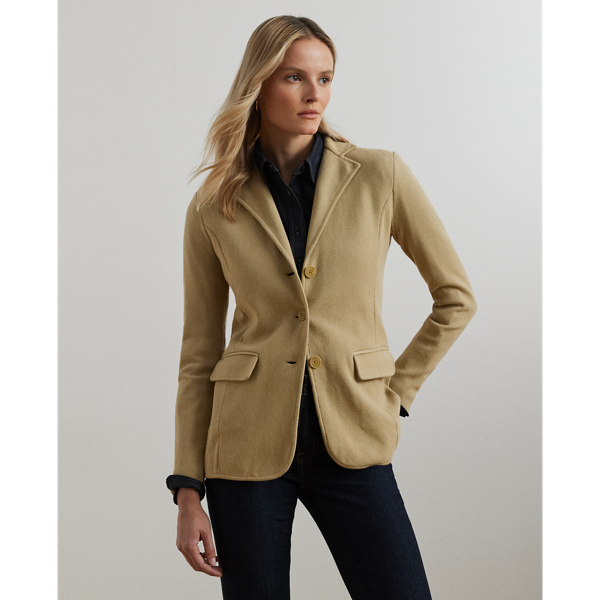 Made from a soft combed cotton blend, this blazer is an essential layering piece.