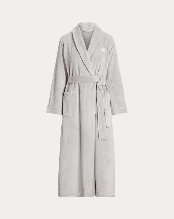 Quilted Shawl-Collar Long Robe