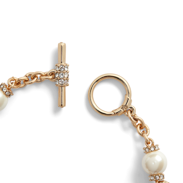 Lauren Goudkleurige armband van imitatieparels 2