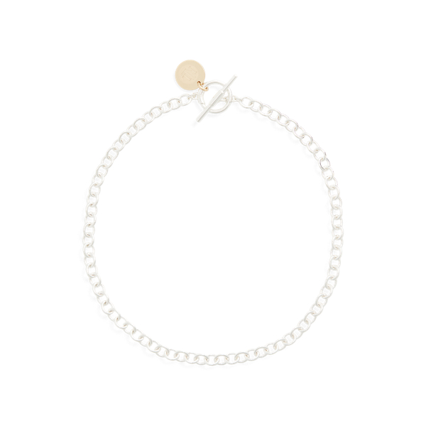 Two-Tone Logo Pendant Necklace