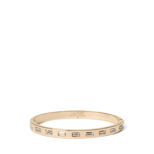 Bracelet à charnière doré avec cristaux