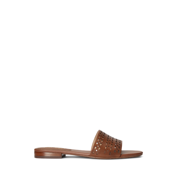 Andee Perforated Leather Slide Sandal