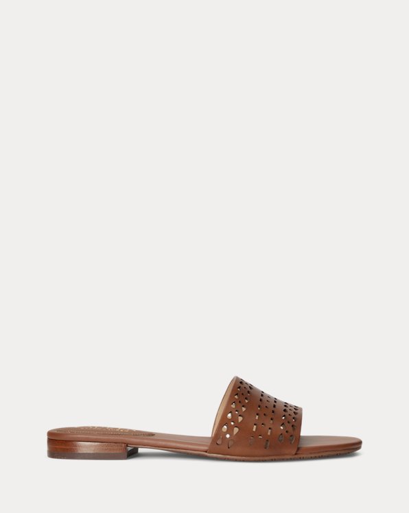 Andee Perforated Leather Slide Sandal