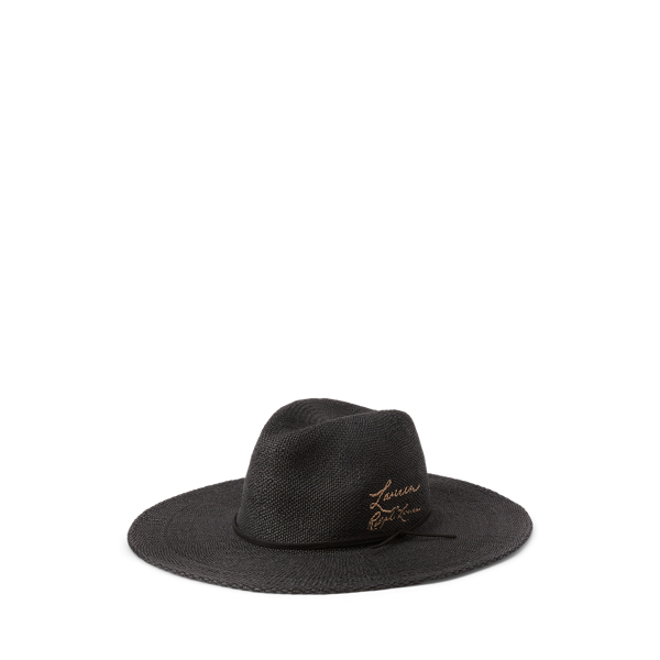 Fedora brodé en paille