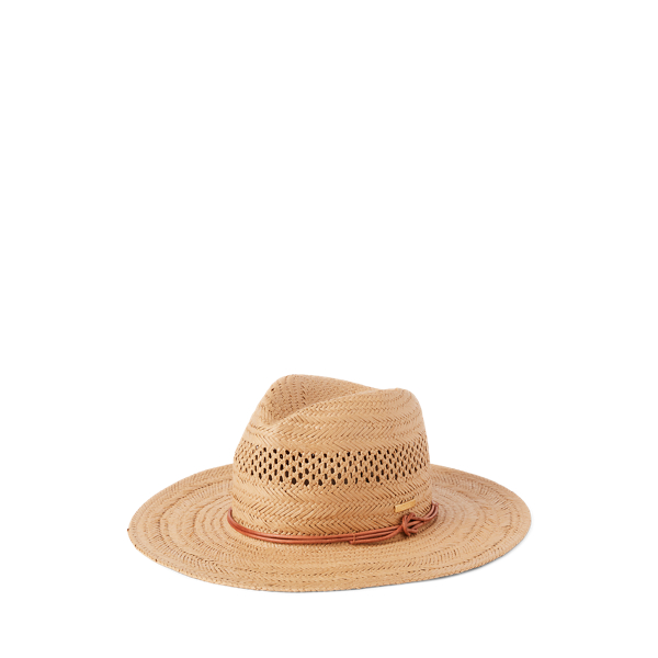 Fedora en paille à chevrons