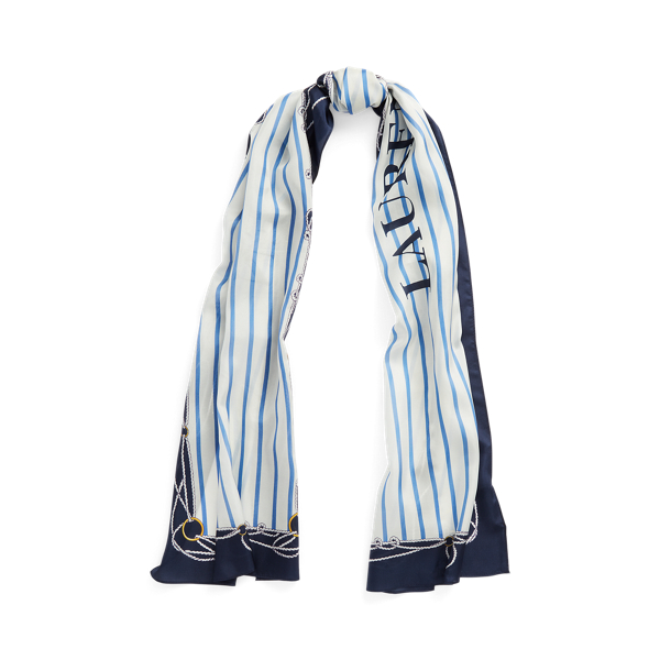 Charlie Striped Silk Habotai Scarf