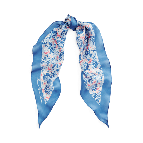 Lena Floral Silk Twill Diamond Scarf