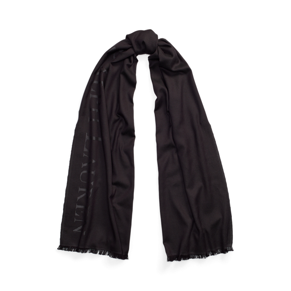 Large écharpe Charlotte logo en jacquard