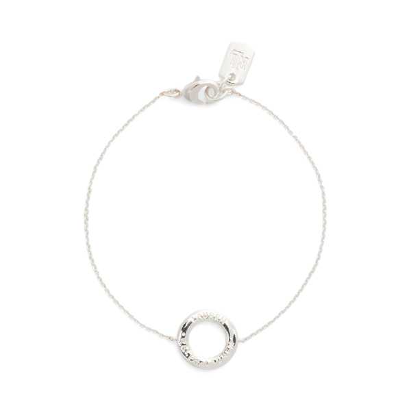 Pulseira com berloque em tom prateado