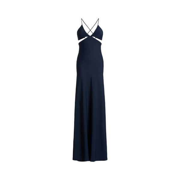 Robe-pull de soirée dos nu à découpes