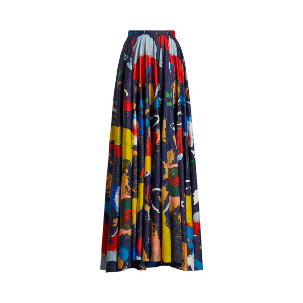 Jupe Maguire à motif en satin de coton