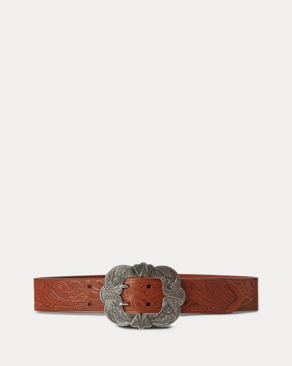 Hand-Tooled Vachetta Leather Belt