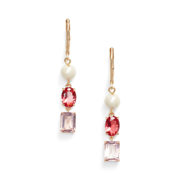 Stone &amp; Faux-Pearl Drop Earrings