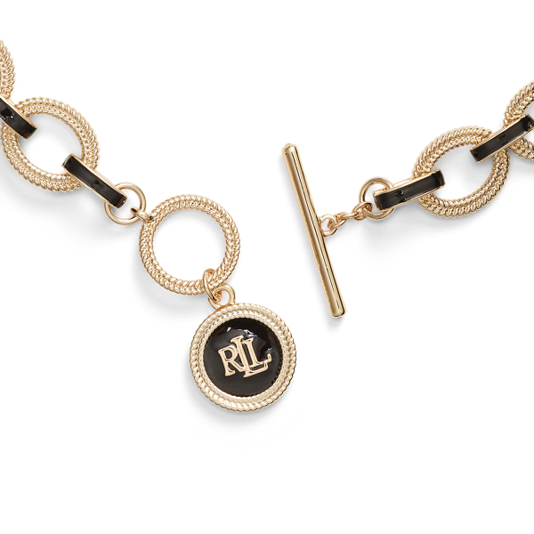 Lauren Goudkleurige en emaille halsketting 2