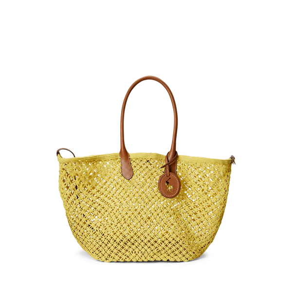 Grand cabas Bellport crocheté et cuir