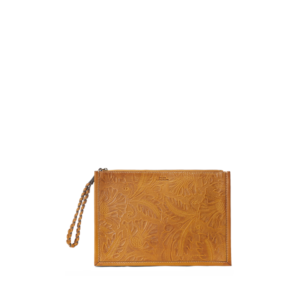 Clutch enveloppe en cuir repoussé