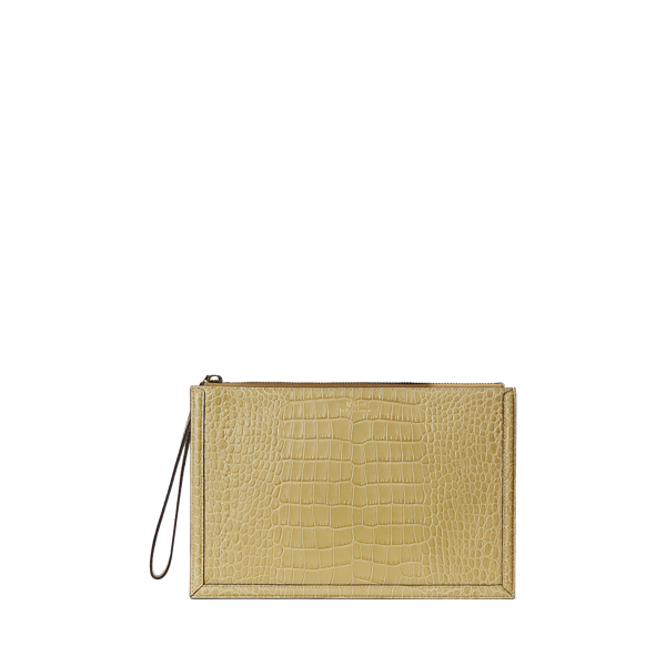 Clutch enveloppe en cuir gaufré