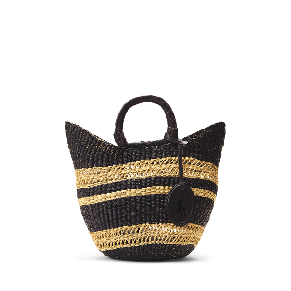 Pony-Charm Medium Basket-Weave Tote