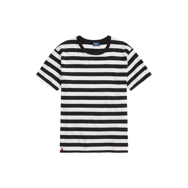 T-shirt rayé à col rond jersey de coton