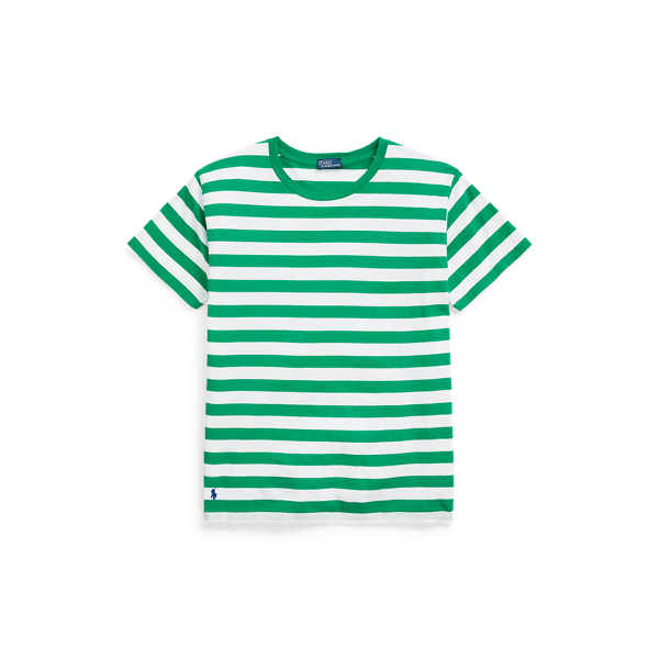 T-shirt rayé à col rond jersey de coton
